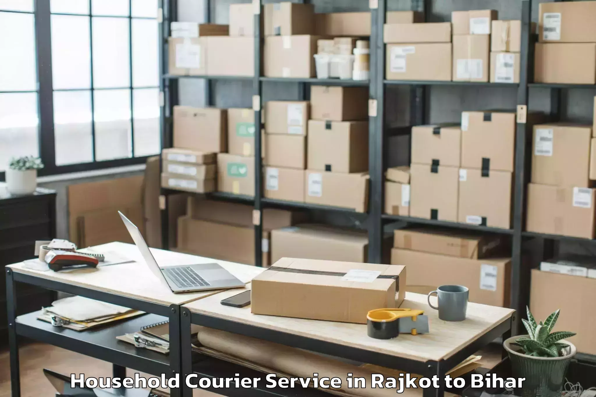 Trusted Rajkot to Akorhi Gola Household Courier